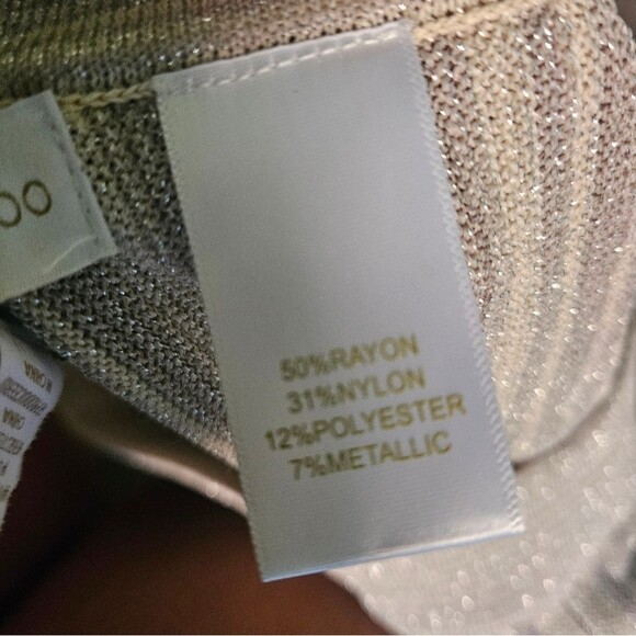 House of Harlow 1960 Ilaria Shimmer Striped Pants Cream Ribbed Palazzo Flare - Picture 5 of 10